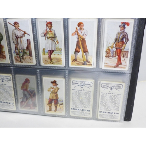 798A - An album of cigarette cards and tea cards, Military Uniforms; Regimental Uniforms; Arms & Armour, et... 