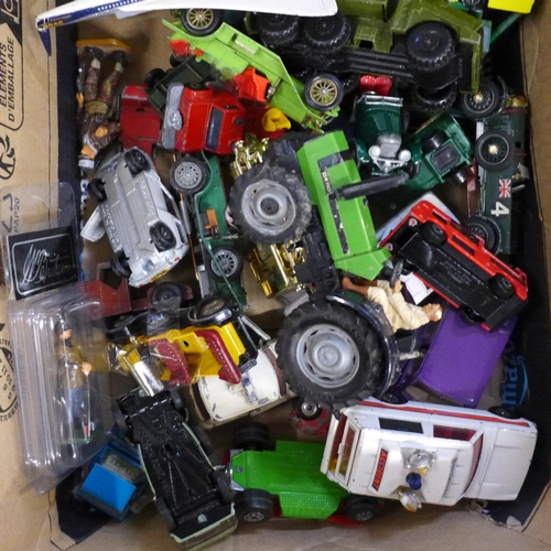 800 - A collection of model vehicles, Corgi Transporter, Matchbox Battle Kings, Concorde, etc.