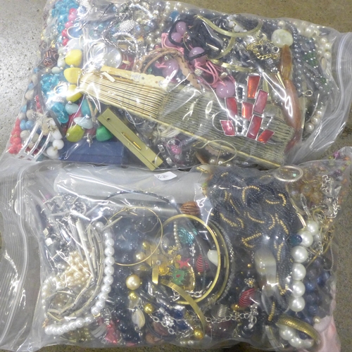 803 - Two bags of costume jewellery