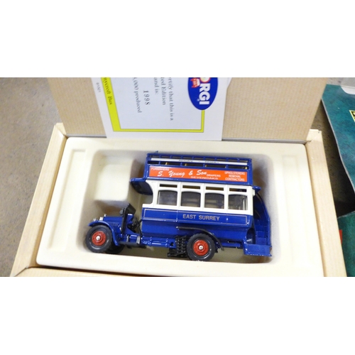 808 - A collection of boxed Corgi model vehicles, classic coaches, etc.