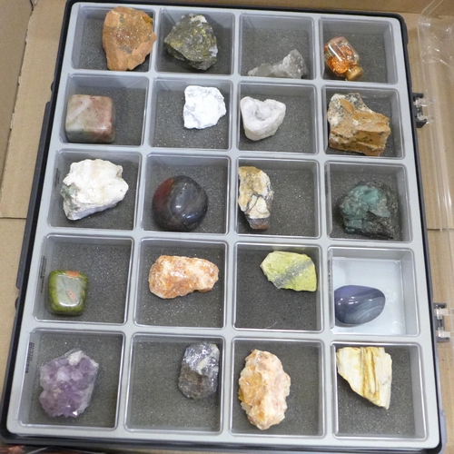 809 - A collection of minerals and gemstones with associated National Geographic magazines **PLEASE NOTE T... 