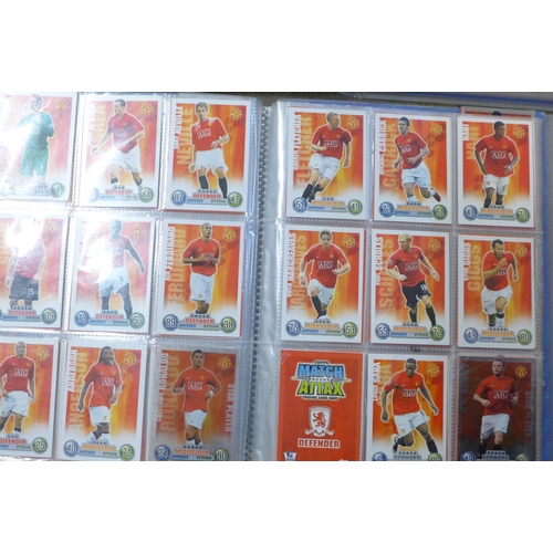 809A - Ten Topps Match Attax football collectors card albums and a case of similar cards **PLEASE NOTE THIS... 