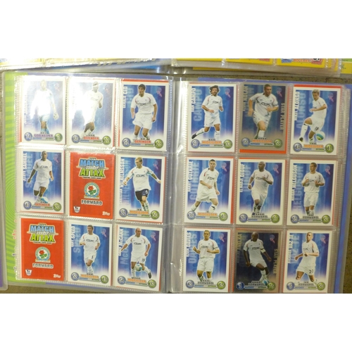 809A - Ten Topps Match Attax football collectors card albums and a case of similar cards **PLEASE NOTE THIS... 