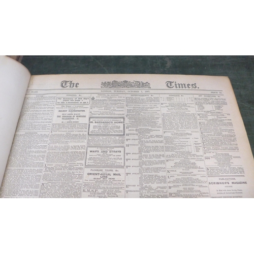 814 - Two bound volumes of The Times newspapers, 1907 and 1911, from the offices of N.M. Rothschild & Sons... 