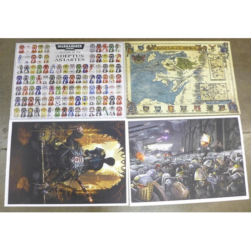 855 - Four larger original 'Warhammer' series posters from early 2000 onwards, all approximately A2 size