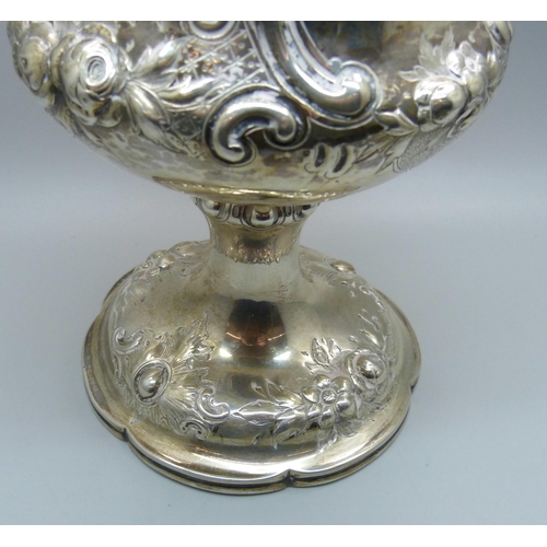 863 - A large Victorian silver chalice, London 1867, Robert Harper, 407g, 22.5cm