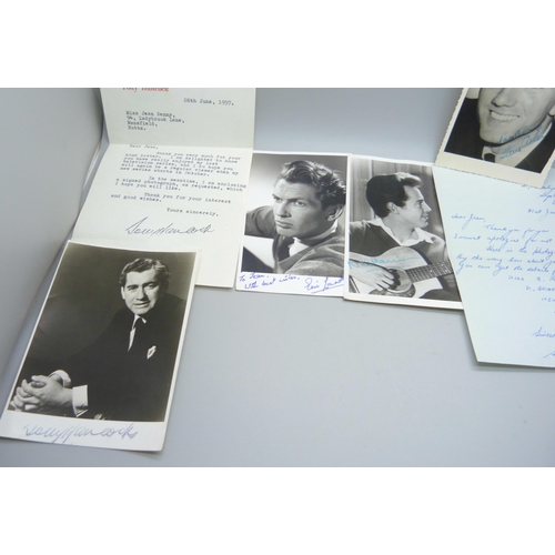 870 - A collection of celebrity photographs and postcards, signed in ink, (one or two printed with accompa... 