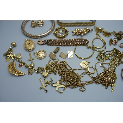 910 - Vintage rolled gold and gold plated jewellery