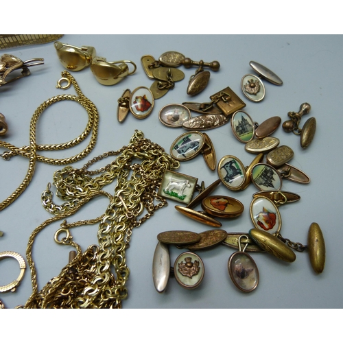 910 - Vintage rolled gold and gold plated jewellery