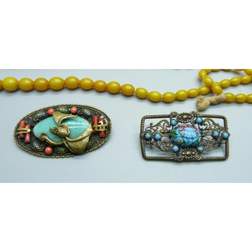 918 - A Neiger Scarab necklace and other Czech jewellery