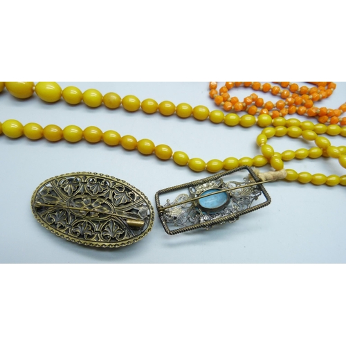 918 - A Neiger Scarab necklace and other Czech jewellery