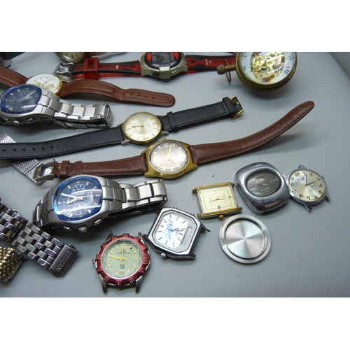 922 - A collection of wristwatches, a/f, some lacking case backs