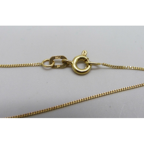 963 - A fine 18ct gold chain, 1.7g, 44cm