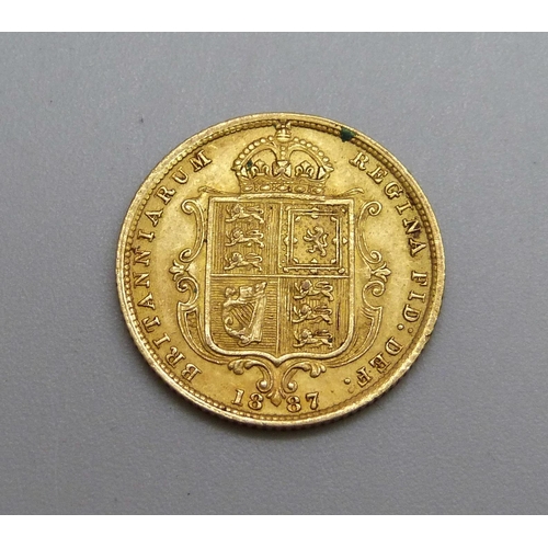 966 - A Victorian 1887 half-sovereign