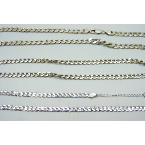 975F - Three silver necklaces