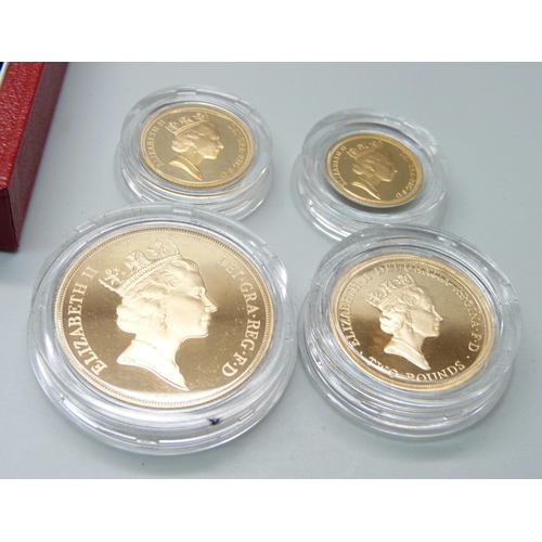 994B - A Royal Mint The 1995 UK Gold Proof Four-Coin Sovereign Collection, No. 0714