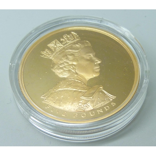 994C - A Royal Mint Her Majesty The Queen Gold Jubilee 1952-2002 UK Gold Proof Crown and £20 banknote set, ... 