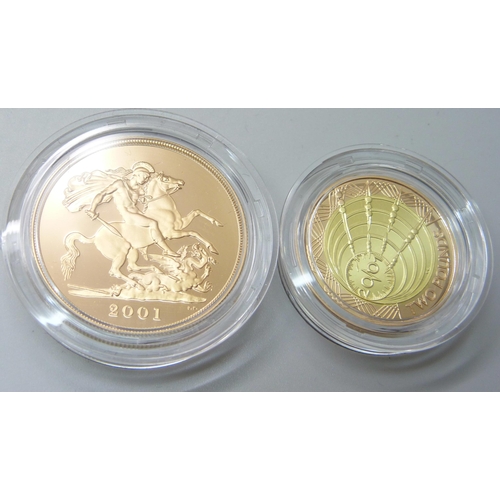 994D - A Royal Mint The 2001 UK Gold Proof Four-Coin Sovereign Collection, No. 0230