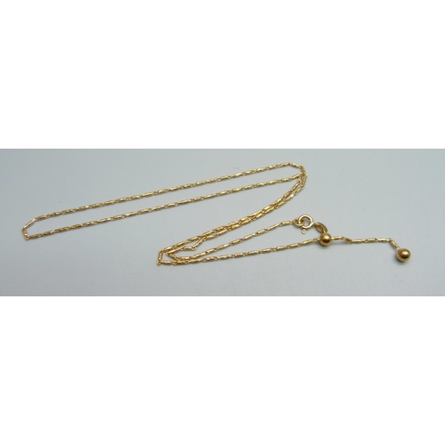 996 - A 925 sterling silver gilt Vincenza adjustable necklace, length 53cm