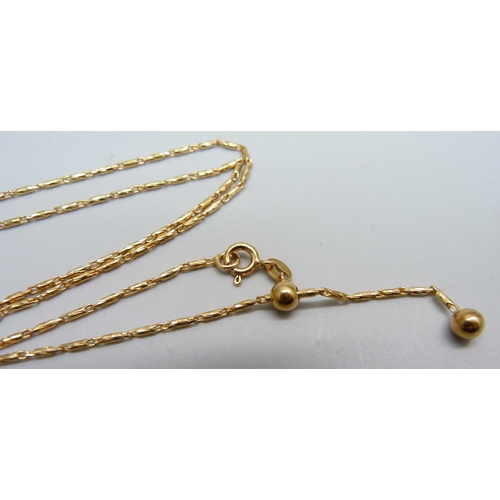 996 - A 925 sterling silver gilt Vincenza adjustable necklace, length 53cm