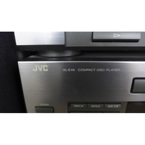 2128 - JVC hi-fi separates system including E45C amp, AL-E45 turntable, graphics equalizer XLE45 CD player ... 