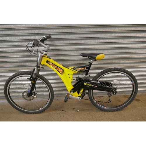 2164 - A Saxon Monocoque Carnage steel framed full suspension, front disk brake mountain bike