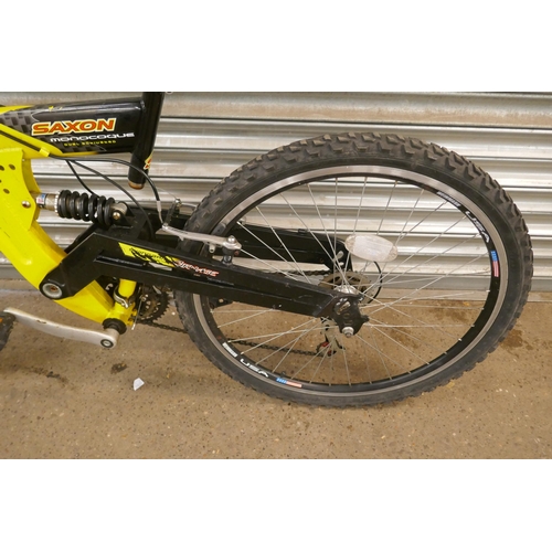 2164 - A Saxon Monocoque Carnage steel framed full suspension, front disk brake mountain bike