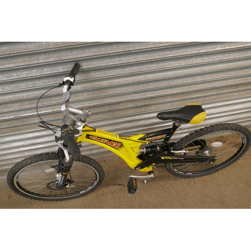 2164 - A Saxon Monocoque Carnage steel framed full suspension, front disk brake mountain bike