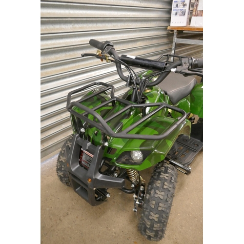 2167 - A battery powered camouflage patterned mini quad bike - keys but no charger  * Police repossession