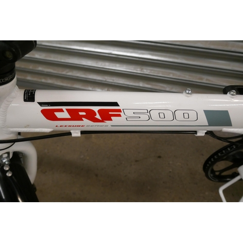 2168 - A Cross CRF500 folding bike complete with pannier rack and stabilizers