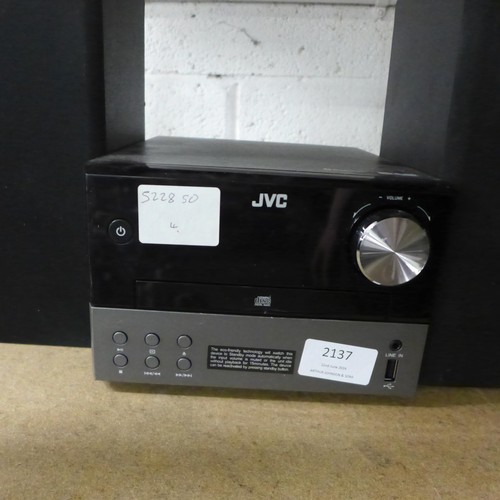 2137 - A JVC Bluetooth Micro DAB hi-fi system model VX-D327B with a pair of JVC UX-D327B speakers