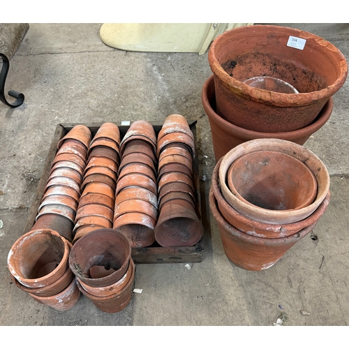 334 - Assorted terracotta garden plant pots