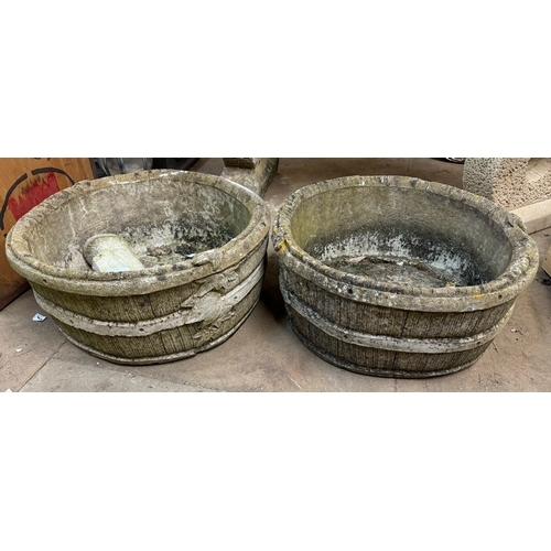 336 - A pair of concrete planters