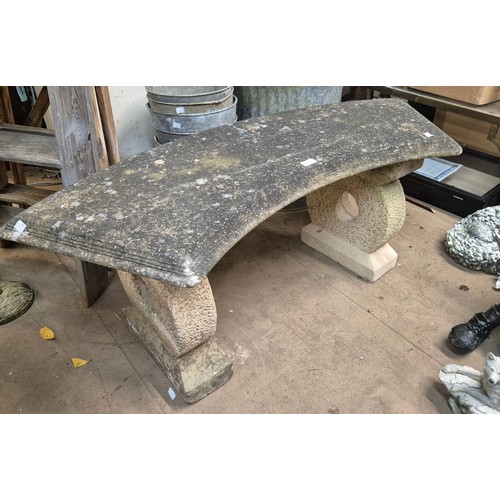 337 - A concrete garden bench