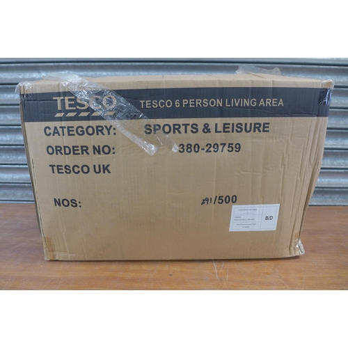 2281 - 2 Tesco 6 person living area tents  *This lot is subject to VAT