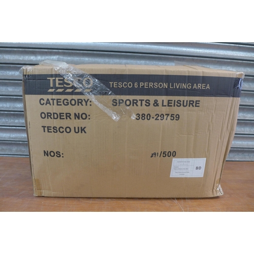 2283 - 2 Tesco 6 person living area tents  *This lot is subject to VAT