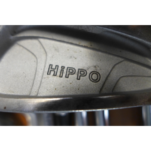 2302 - A collection of Hippo golf clubs, 12 in total including a 370 driver, Fairway 16 degree wood, Fairwa... 