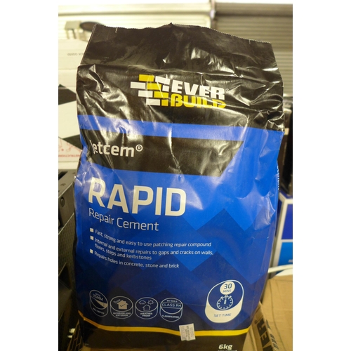 2309 - 4 x 6kg bags of Everbuild jetcem rapid repair cement