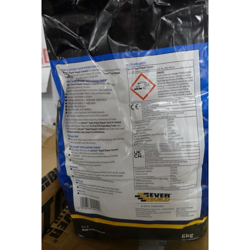 2310 - 4 x 6kg bags of Everbuild jetcem rapid repair cement