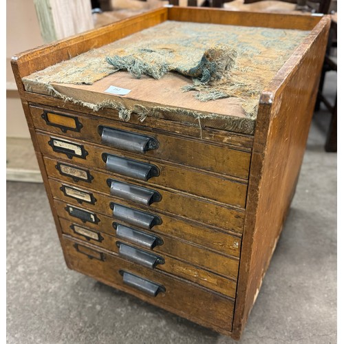 282 - An early 20th Century oak printers chest