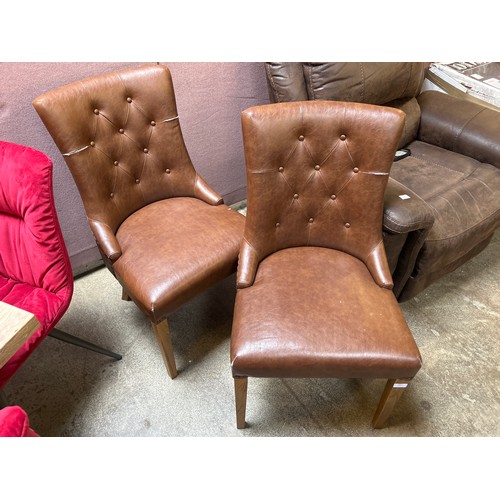 1598 - A Pair of Brown Faux Leather Westbury Scoop Chairs - damaged, Original RRP £299.91 + vat  (4203-17) ... 