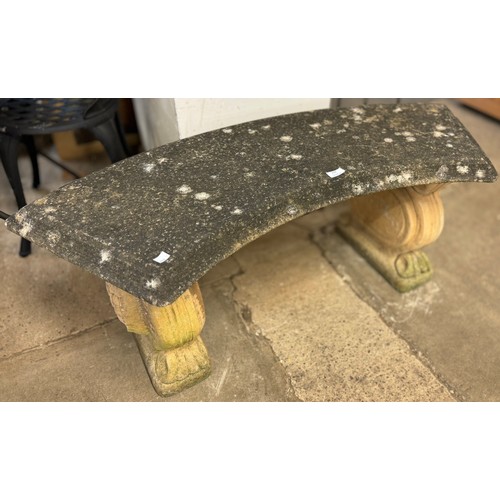 349 - A concrete garden bench