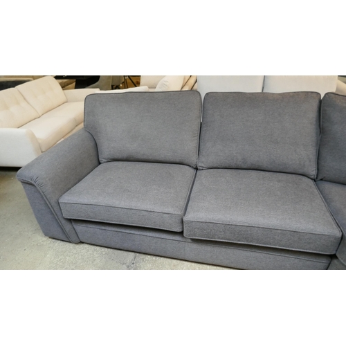 1523 - A deep blue upholstered corner sofa