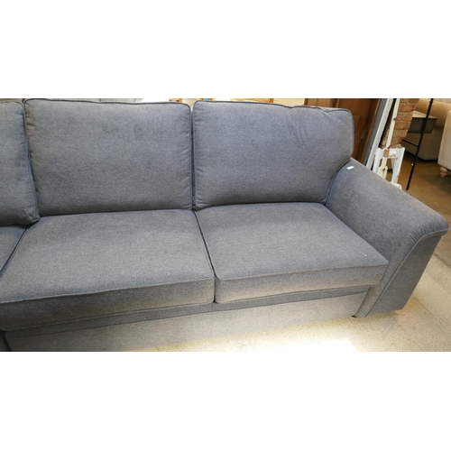 1523 - A deep blue upholstered corner sofa