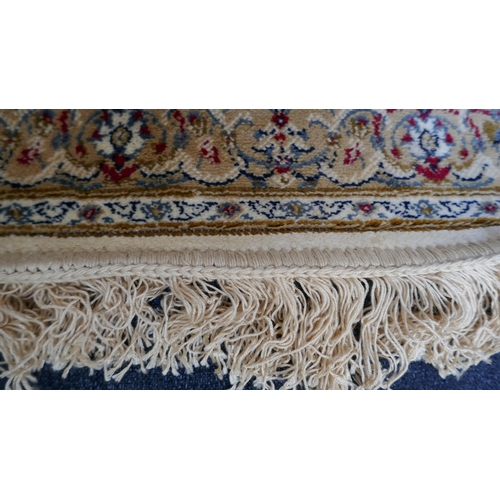 1526 - An ivory ground full pile cashmere runner, all over floral pattern, 240 x 70cm