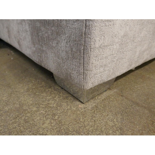 1534 - A silver velvet corner sofa