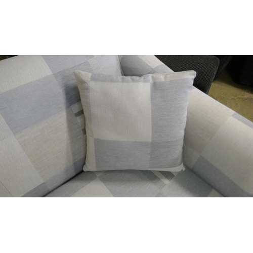 1537 - A blue patterned two seater sofa