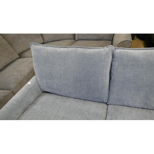 1539 - A sky blue velvet 2.5 seater sofa