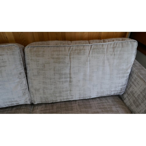 1566 - A Barker & Stonehouse mink upholstered three seater sofa - damaged support rail