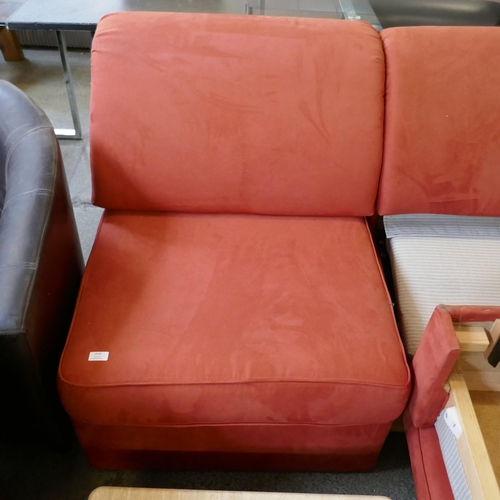 1570 - Two crimson upholstered bed chairs